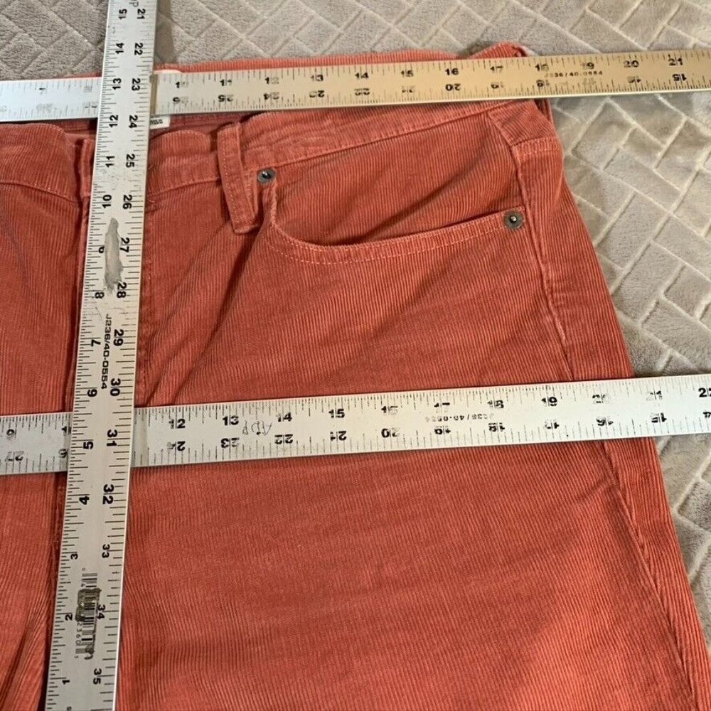 J Crew Womens 32 Corduroy Jeans Coral Orange Slim Straight High Rise Stretch - Picture 8 of 13